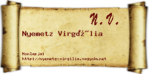 Nyemetz Virgília névjegykártya